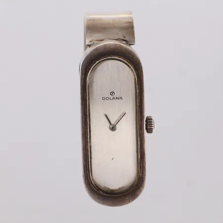 Damur, Golana, manuell, #880, Incabloc, 47x18mm, stelt armband, bredd 14,1mm, Ø55mm, Rolf Kaplan år 1973, 925/1000 silver. Vikt: 38,8 g