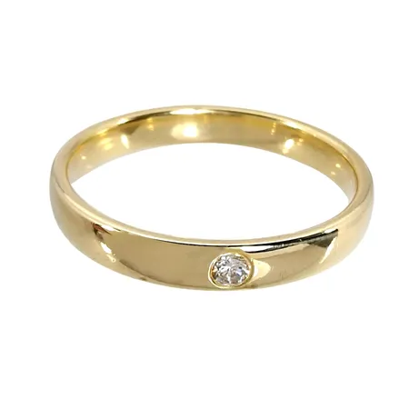 Diamantring, 14K guld, Diamant 0,05ct, Ø20¼ mm, bredd 3,3 mm Vikt: 4 g