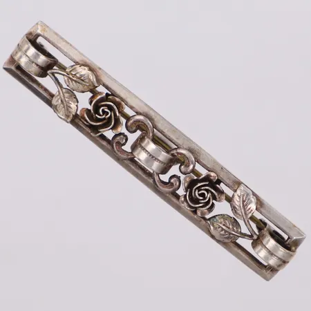 Brosch, längd 5cm, bredd 1cm, 830/1000 silver Vikt: 5,8 g