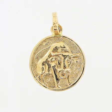 Hänge, stjärntecknet Oxen, 16x11mm, 18K.   Vikt: 0,9 g