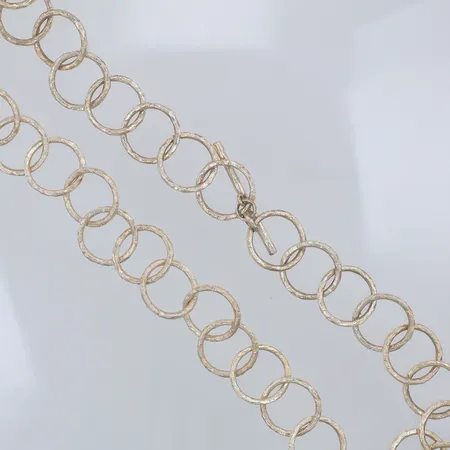 Collier, hamrade ringar, 60,5cm, bredd 21mm, Sandberg, 925/1000 silver Vikt: 84,7 g