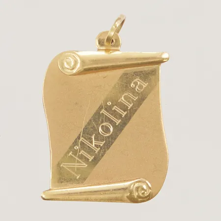 Hänge, graverat, 18K 1,5g.