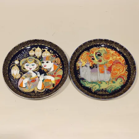 Samlartallrikar Aladin und die wunderlampe 5 och 6, Björn Winblad, Rosenthal, Ø16cm, väggupphängning