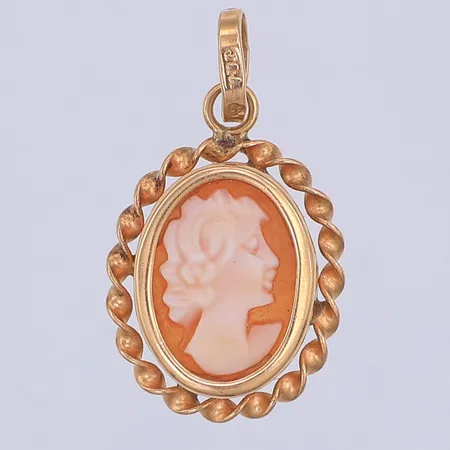 Hänge, camé, 22mm, Jo-ans, 18K Vikt: 1,5 g