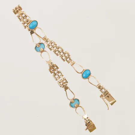 Armband, med stenar, 19,5cm, bredd: 8,2mm, 14K, 12,5g.