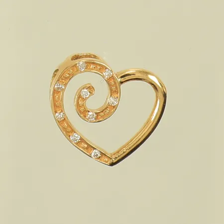 Hänge med vita stenar, 13 x 14mm, 18K, 0,9g Vikt: 0,9 g