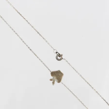 Collier med integrerat hänge i form av ett äpple, längd 40cm, höjd 14mm, tillverkad i Mexico, silver Vikt: 5,1 g