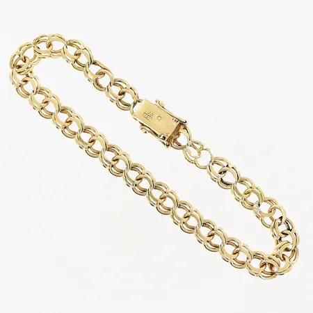 Armband Bismarck, defekta länkdelar, 18,5cm, bredd 6mm, 18K Vikt: 11,7 g