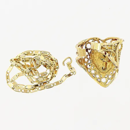 1 bit kedja, 1 bit av ring, defekter, 18K Vikt: 3,6 g