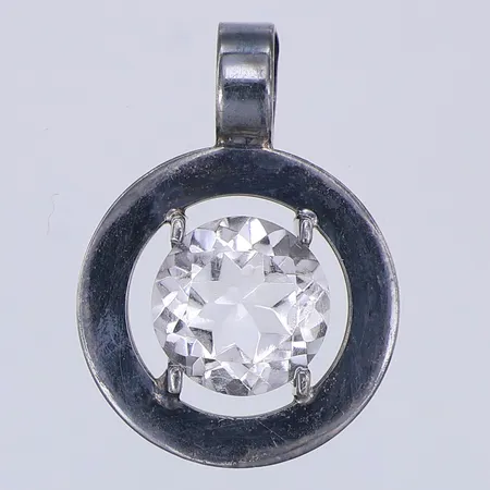 Hänge, bergkristall, 25mm, Finland, oxiderat silver, 925/1000 silver Vikt: 3,5 g