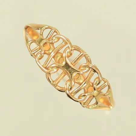 Ring x-länk med stav, stl 20, bredd 1,9-8,1mm 18K Vikt: 1,8 g