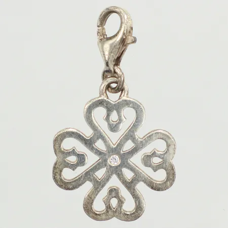 Hänge fyrklöver, Ø16mm, Thomas Sabo, vit sten, 925/1000 silver Vikt: 1,9 g