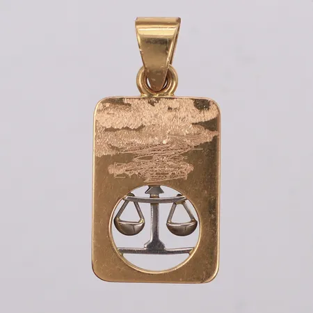 Hänge, längd 41,0mm, bredd 18,8mm, Björn Svensson, Johanneshov, år 1983, rödguld/vitguld, repig, 18K Vikt: 13,7 g