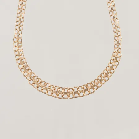Kedja, doserad X-länk, 45,5cm, bredd: 4,8-7,8mm, 18K 13,8g.