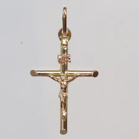 Hänge Krucifix 20x40mm inklusive hängöglan, 14K Vikt: 1,8 g