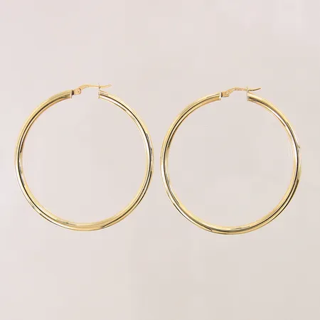 Ett par örhängen creoler, Ø44,2mm, bredd: 2,9mm, 18K  Vikt: 5,2 g