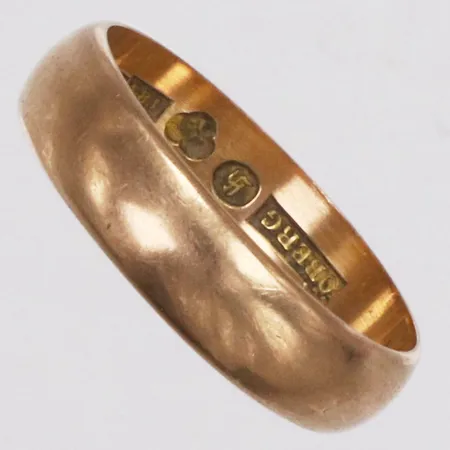 Ring, slät, stl 18¼, bredd 5mm, gravyr, Öbergs Guldsmedsaffär, 1962, 18K Vikt: 3,9 g