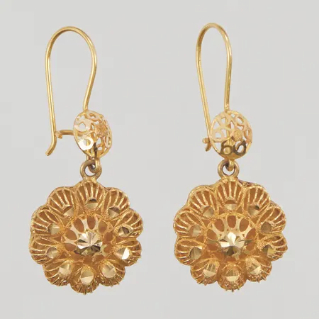 Örhängen, 45x18mm, krokar, 21K, 7,0g.