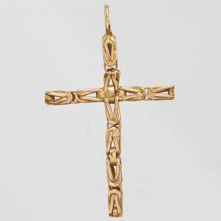 Hänge, kors, 33x20,1mm, brott på hänget, skadad, 18K Vikt: 1,2 g