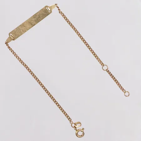 Armband, Pansar, platta, 15/17cm, gravyr, repor, 14K Vikt: 2,3 g