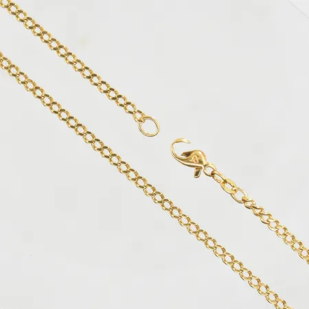 Kedja Pansar, längd 63 cm, bredd 3 mm, defekt lås/fjädring, 18K. Vikt: 15,1 g