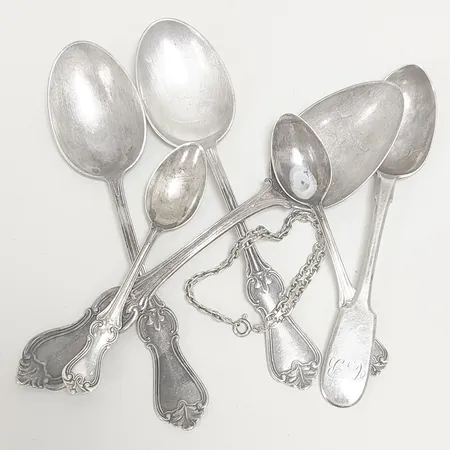 Diverse silver, defekt, missfärgat, 830/1000 Vikt: 186,9 g