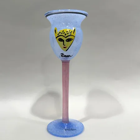 Pokal/Vinglas, Dear, Ulrica Hydman Vallien för Kosta Boda, höjd ca 18,5cm, signerad, etikettmärkt Skickas med paket.