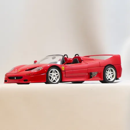 Modellbil Burago, Ferrari F50, Skala 1:18, längd 24cm, visst slitage, made in Italy, metall samt plast