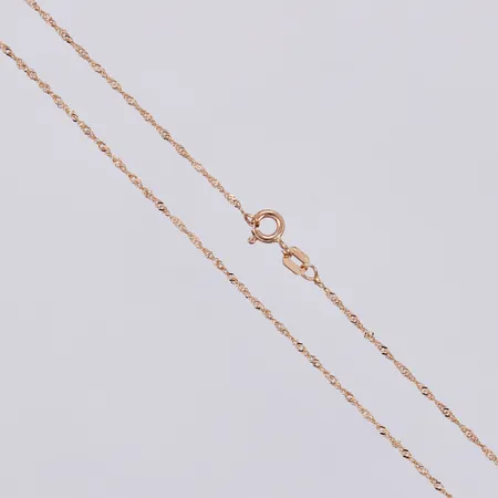 Kedja längd ca 42cm, bredd ca 1mm, 18K Vikt: 1,3 g