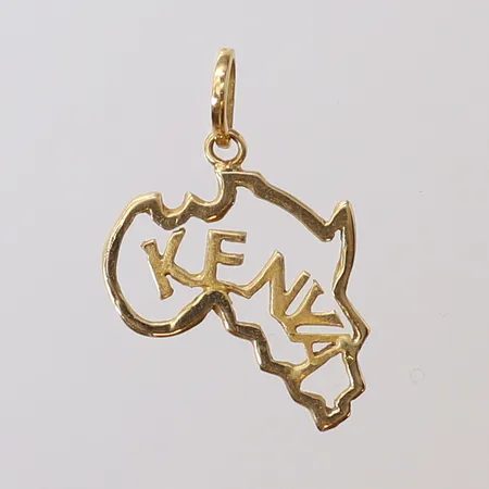 Hänge Kenya, 30x20mm ink ögla, 18K.  Vikt: 2,5 g