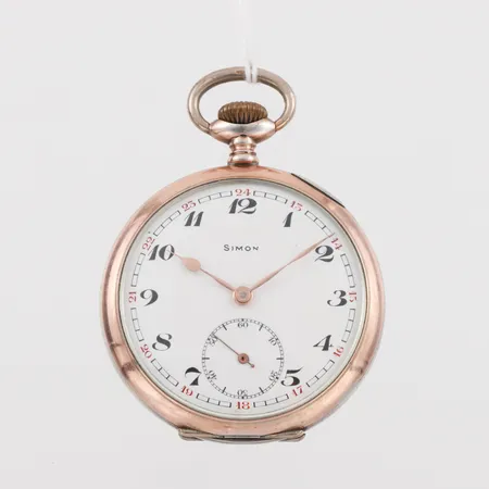 Fickur Simon, diameter ca 5 cm, silver, fungerar ej. Vikt: 0 g