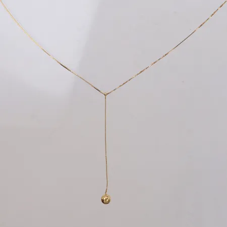 Kedja Venezia med integrerat hänge, längd 42,5cm, bredd 0,6mm, hängets längd 56,5mm, hängets bredd 0,6-5mm, 18K Vikt: 1,6 g