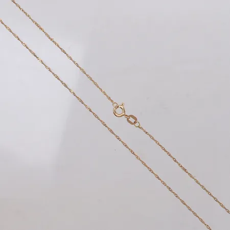 Kedja Singapore, längd 42cm, bredd 1,1mm, GHA, 9K Vikt: 0,9 g