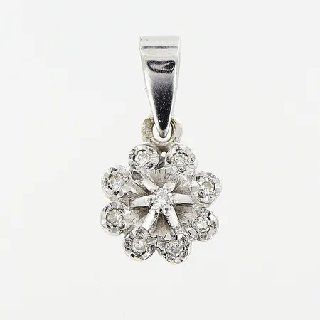 Hänge med diamanter 9 x ca 0,005ct, 8/8-slipade, 16x9mm, vitguld, 18K Vikt: 1,1 g