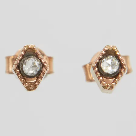 Örhängen med rosenstenar, roséguld, 8K Vikt: 1,3 g