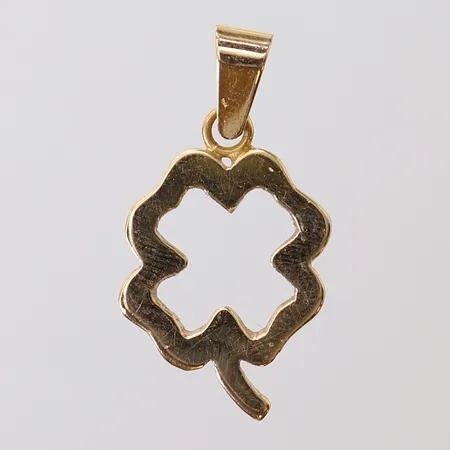 Hängsmycke, fyrklöver, 30x15m, svenska stämplar, 18K Vikt: 3,6 g