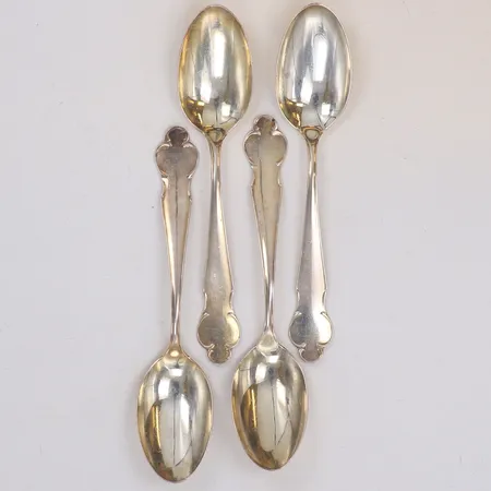 4 Skedar, modell Disa, längd 14,5cm, silver 830/1000 Vikt: 94,6 g