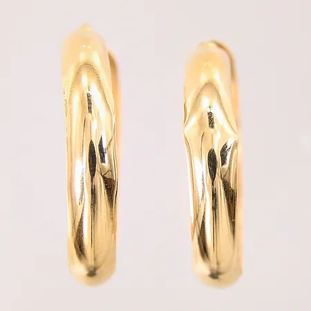 Ett par örhängen, creoler, buckliga, 18K  Vikt: 2 g