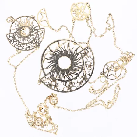 Diverse guld, armband och collier med integrerat hänge, defekt/skadat, 18K Vikt: 6,6 g