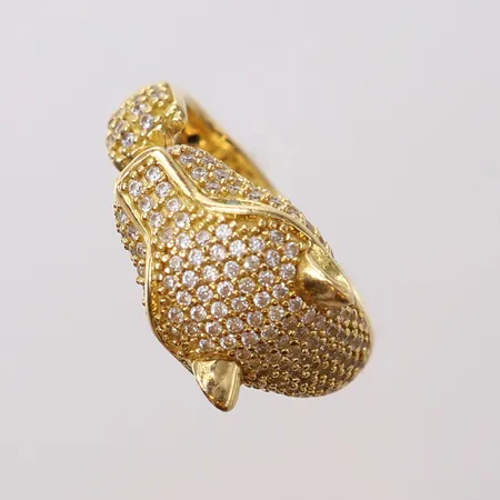 Ring med vita stenar, stl: 17, bredd 3-12mm, 18K.  Vikt: 10,1 g