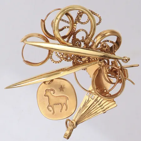 Diverse guld, defekt, 18K Vikt: 11,2 g