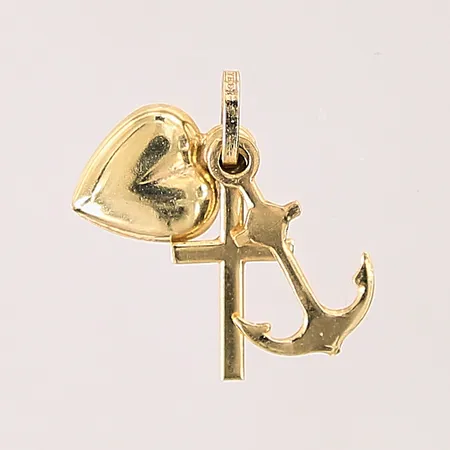 Hänge "Tro, Hopp & Kärlek", längd: 15mm, bredd: 1,3-7,6mm, GHA, 18K  Vikt: 0,8 g