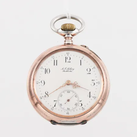 Fickur IWC urtavlan märkt A.F Ahlberg Stockholm, diameter ca 5 cm, silver, tickar igång men ej funktionstestad. Vikt: 0 g