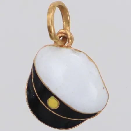 Hänge studentmössa, längd 15mm, bredd 9,6mm, emaljdetaljer, 18K Vikt: 0,7 g