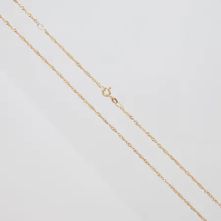 Kedja, Singapore, längd: 44,9+49,7cm, bredd: 1,2mm, 18K Vikt: 2,4 g