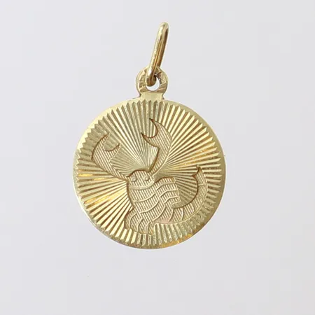 Hänge, facetterad rondell med kräfta, 21,3x14,2mm, 14K Vikt: 1,7 g