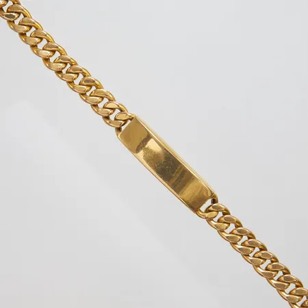 Armband, Pansar, längd:21,5cm, bredd: 10,2-13,6mm, ograverad namnbricka, ihålig, 18K Vikt: 34,4 g