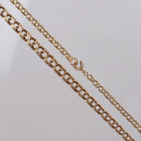Collier doserad Bismarck, längd 45,5cm, bredd 3-5,9mm, trasigt lås, 18K Vikt: 9,4 g
