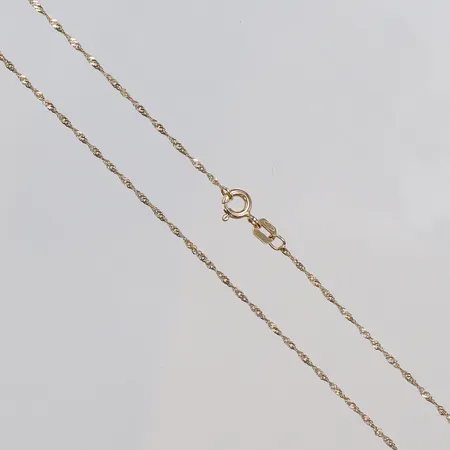 Kedja Singapore 42cm bredd 1mm, GHA 18K Vikt: 1,3 g