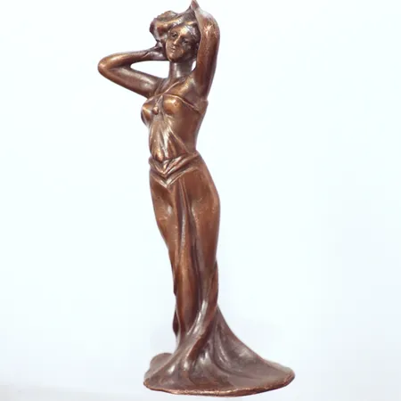 Skulptur, brons, jugend höjd 17cm signerad ST